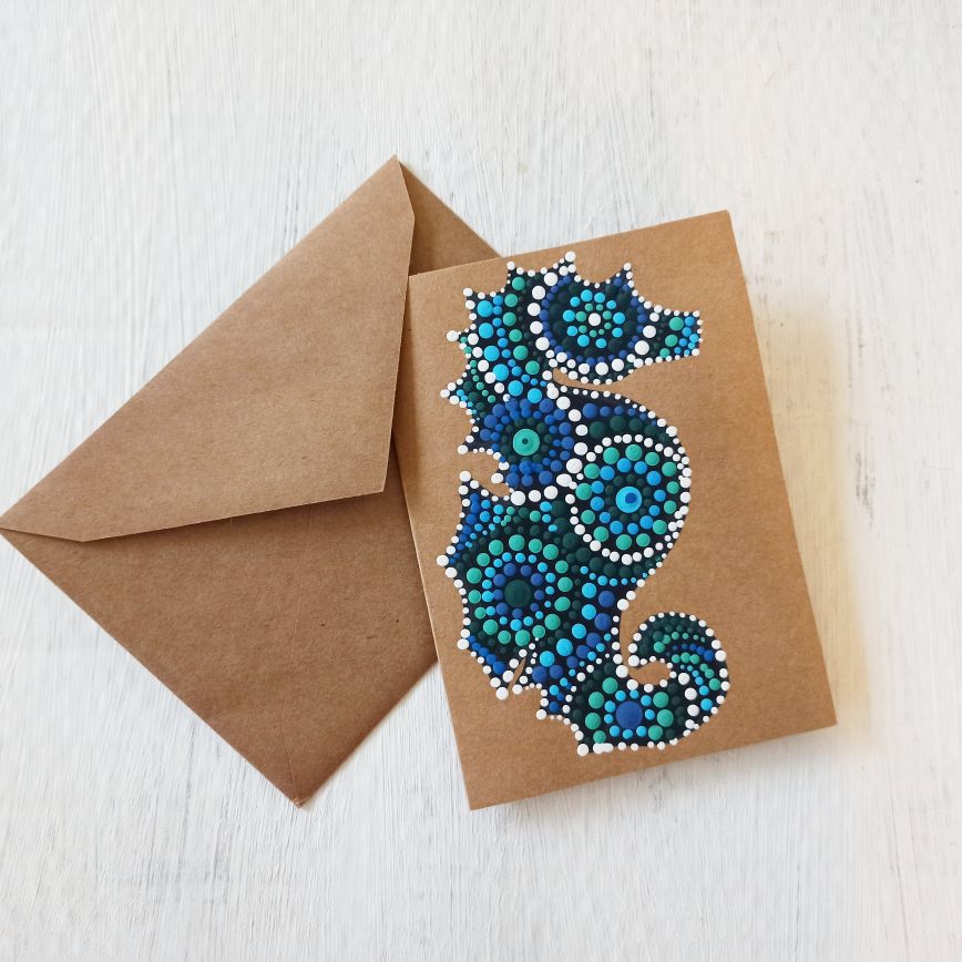 Seahorse HandPainted painting dot art