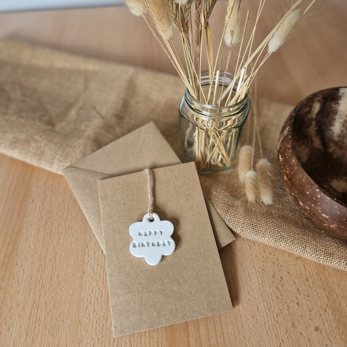 Clay Decoration Happy Birthday Cards
