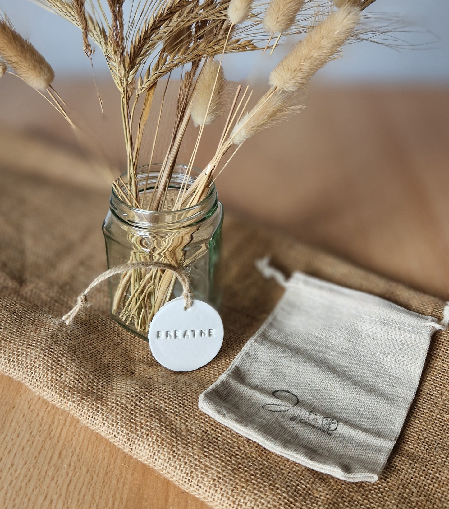Clay Ornament Breathe, Personalised Gifts, Customised Clay Gifts. Self Care
