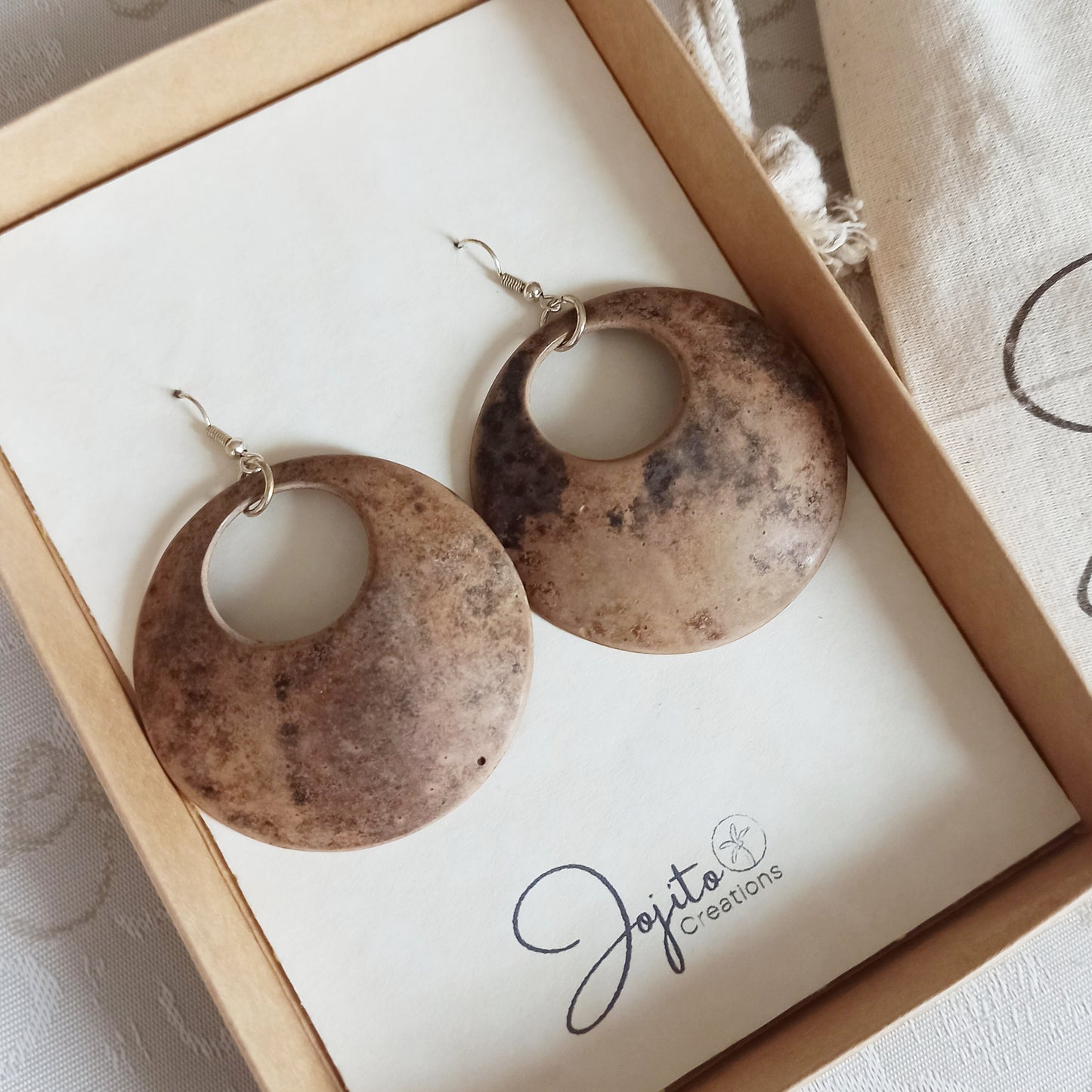 Gourd Large Hoop Earrings, Dangle and Drop Earrings, Natural Collection