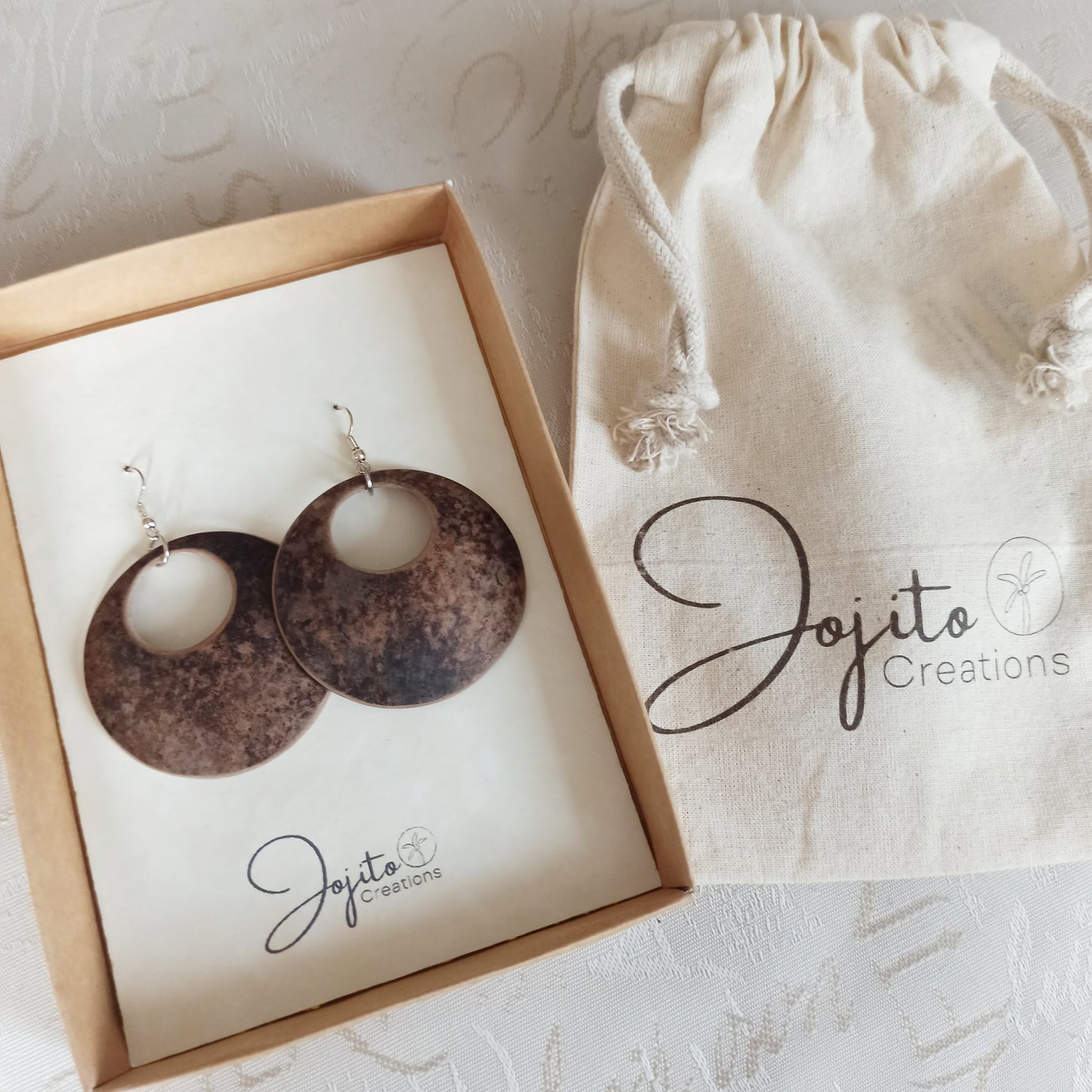 Gourd Large Hoop Earrings, Dangle and Drop Earrings, Natural Collection