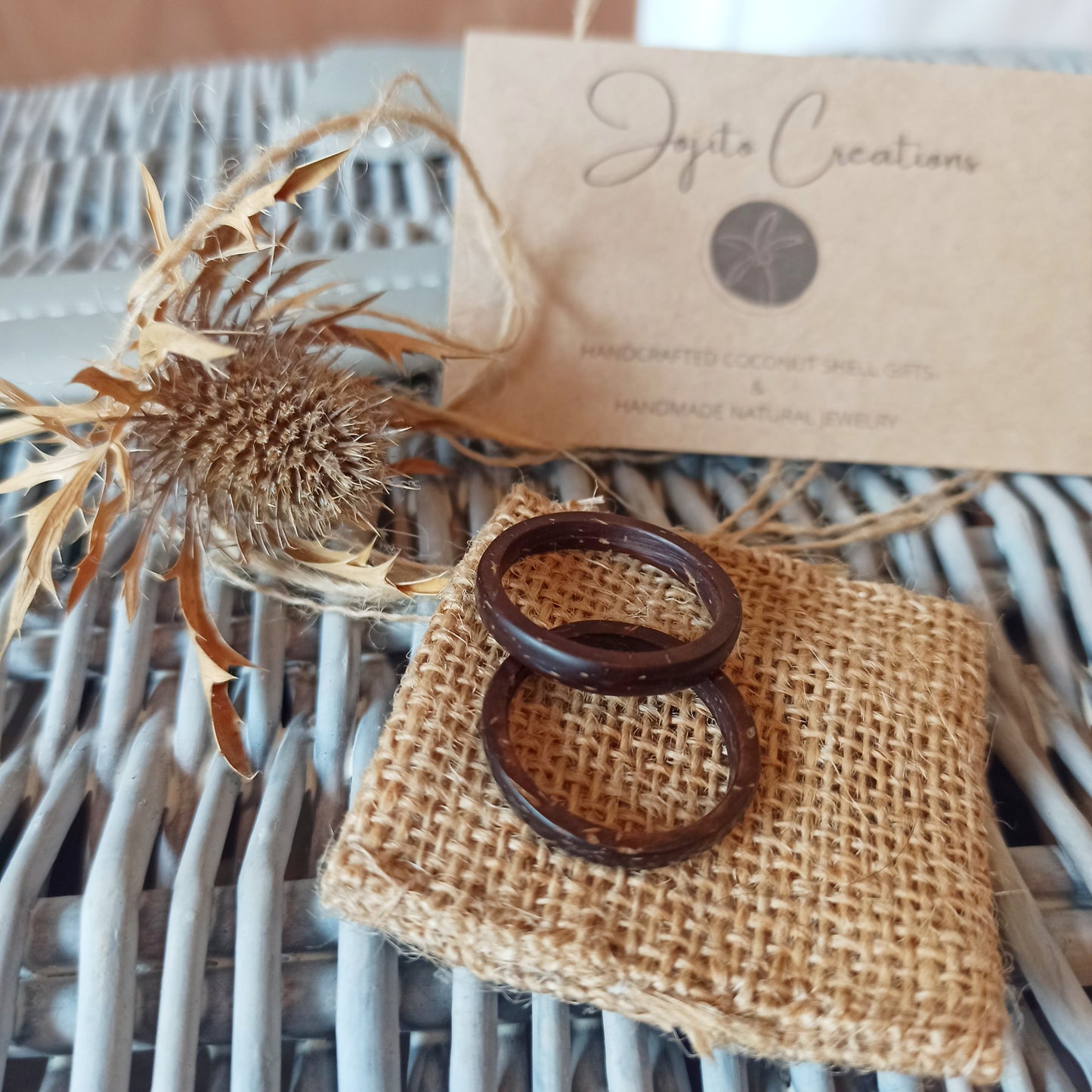 Coconut Shell Band rings, Unisex Rings, Wooden Rings for any occasion, Wedding rings, anniversary rings
