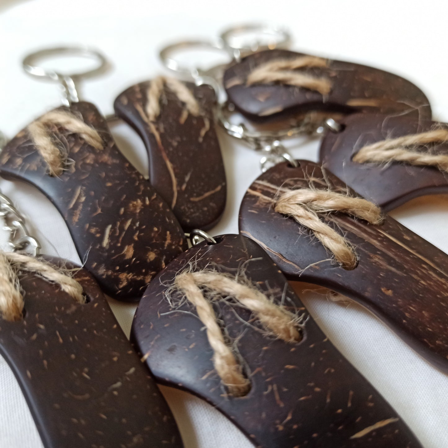Coconut Shell Flip Flop Key Rings