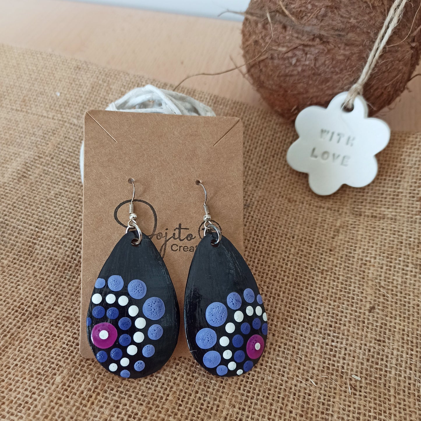 Gourd Teardrop Earrings Lilac Natural Earrings