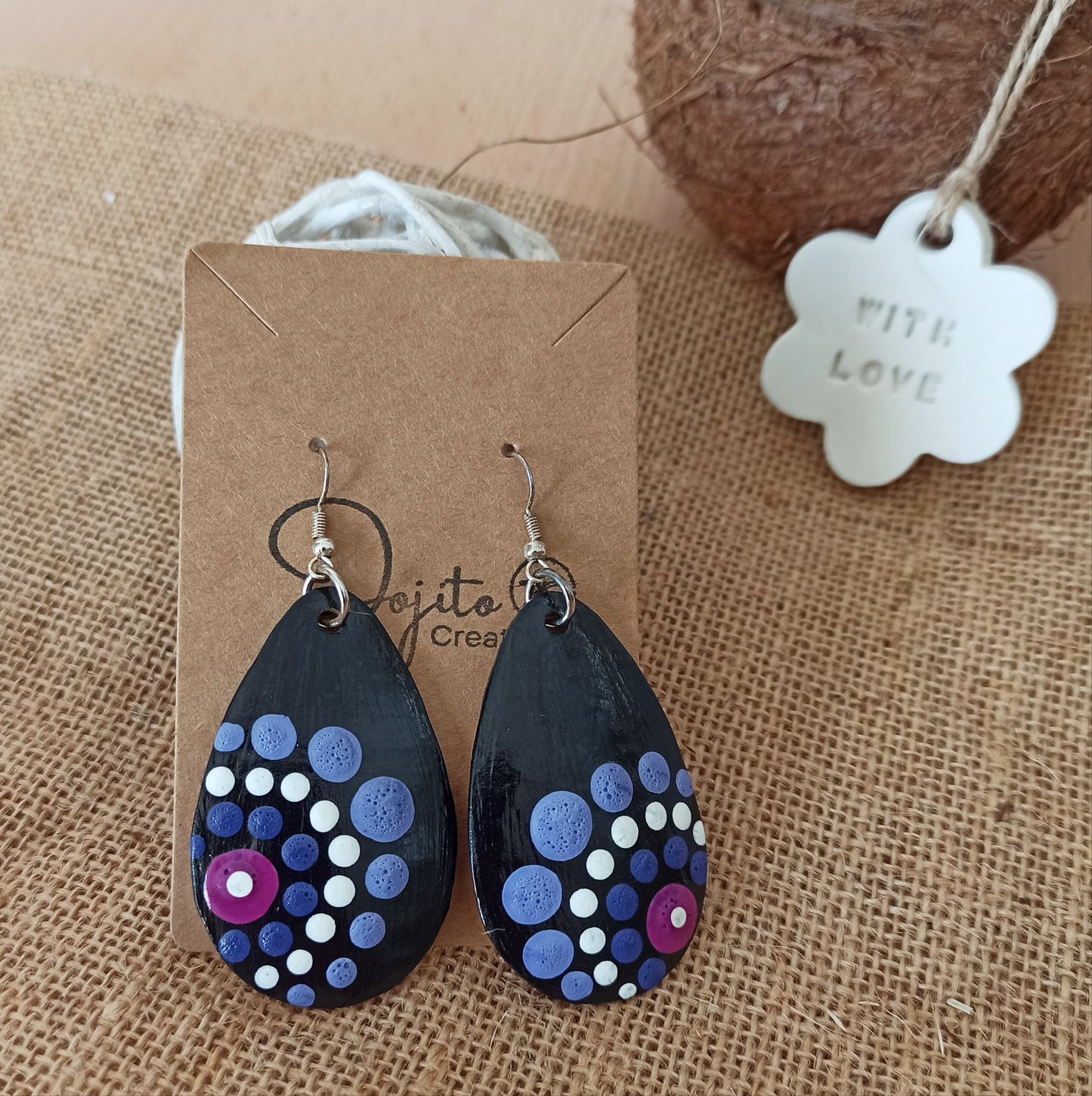 Gourd Teardrop Earrings Lilac Natural Earrings