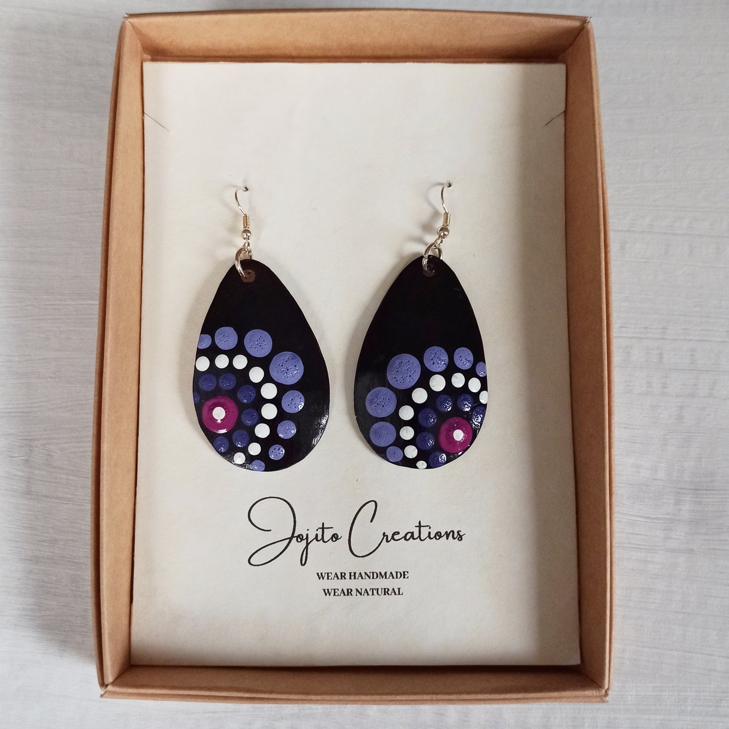Gourd Teardrop Earrings Lilac Natural Earrings