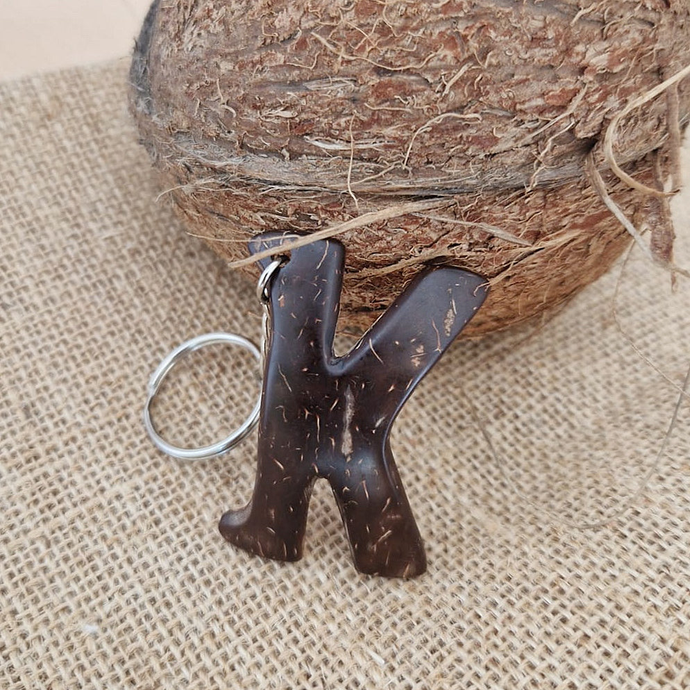 Letter K wooden Key Chain