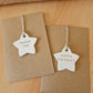 Thank you and Happy Birthday Caly Keepsake Cards, Polymer Clay star decoration personalised.