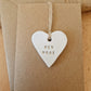 Clay Heart Decorations Valentines Gift and Card Keepsake Card with Clay Heart