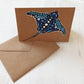 Hand Painted Eagle Ray Card for any occasion, Birthday Card. Personalised Cards