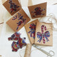 Hand painted Christmas Cards, Reindeer, Christmas Tree, ginger bread man, Snowman dot art, mandala painted kraft cards