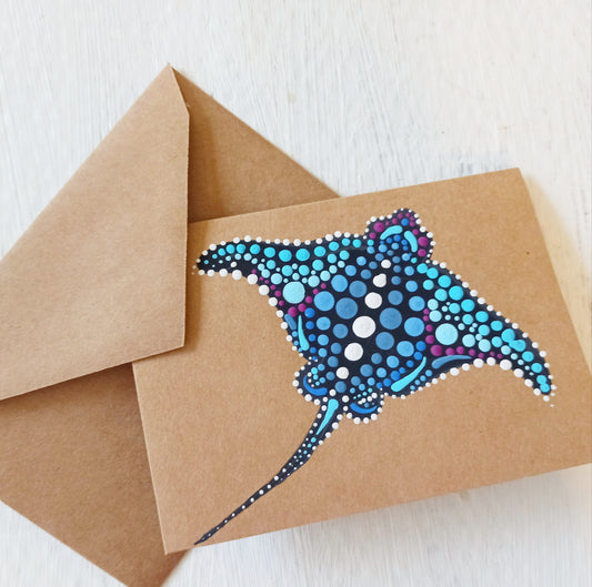 Hand Painted Eagle Ray Card for any occasion