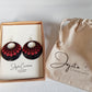 Hand Painted Gourd Circular Earrings Maroon