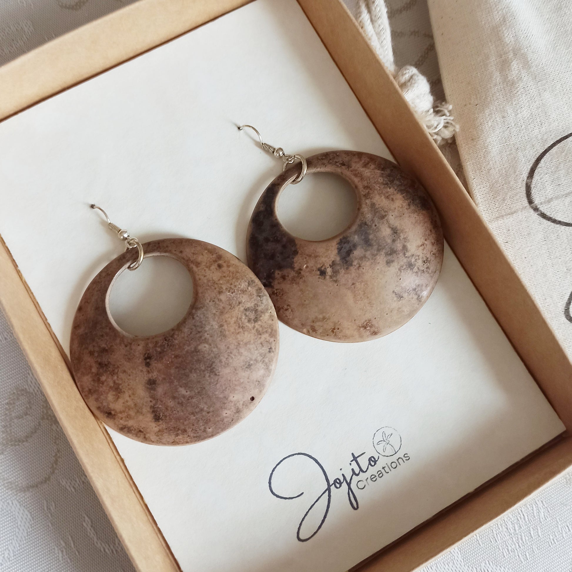 Gourd Large Hoop Earrings, Dangle and Drop Earrings, Natural Collection 