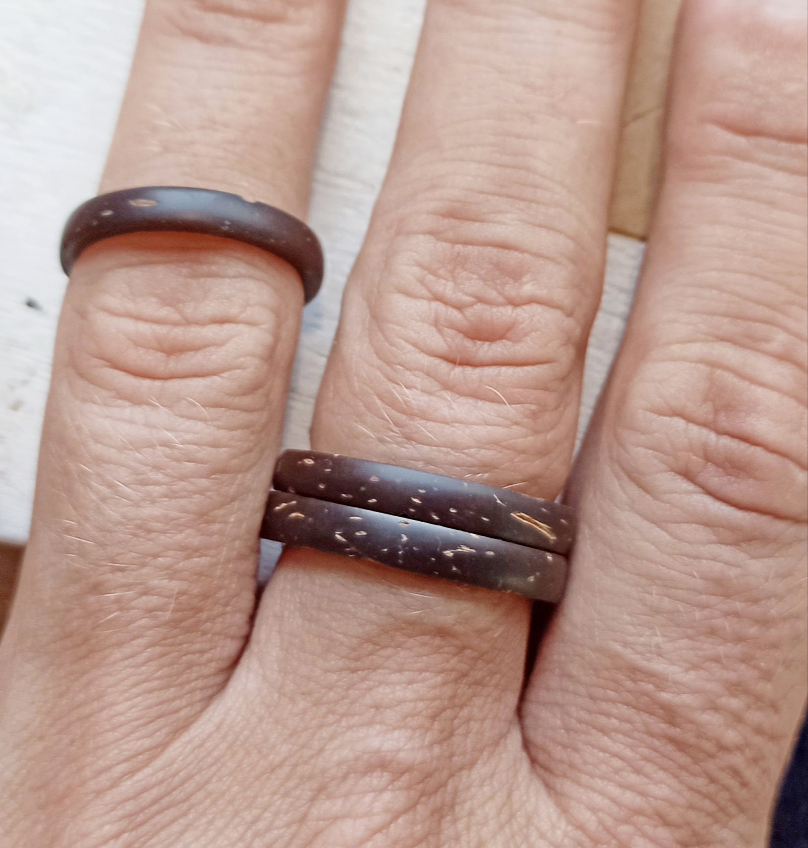 Coconut Shell Band rings, Unisex Rings, Wooden Rings for any occasion, Wedding rings, anniversary rings