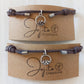 Mountain and Wave Charm Couples bracelet 