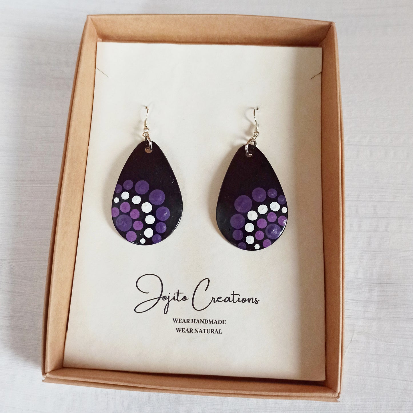 Gourd Teardrop Earrings Purple Natural Earrings