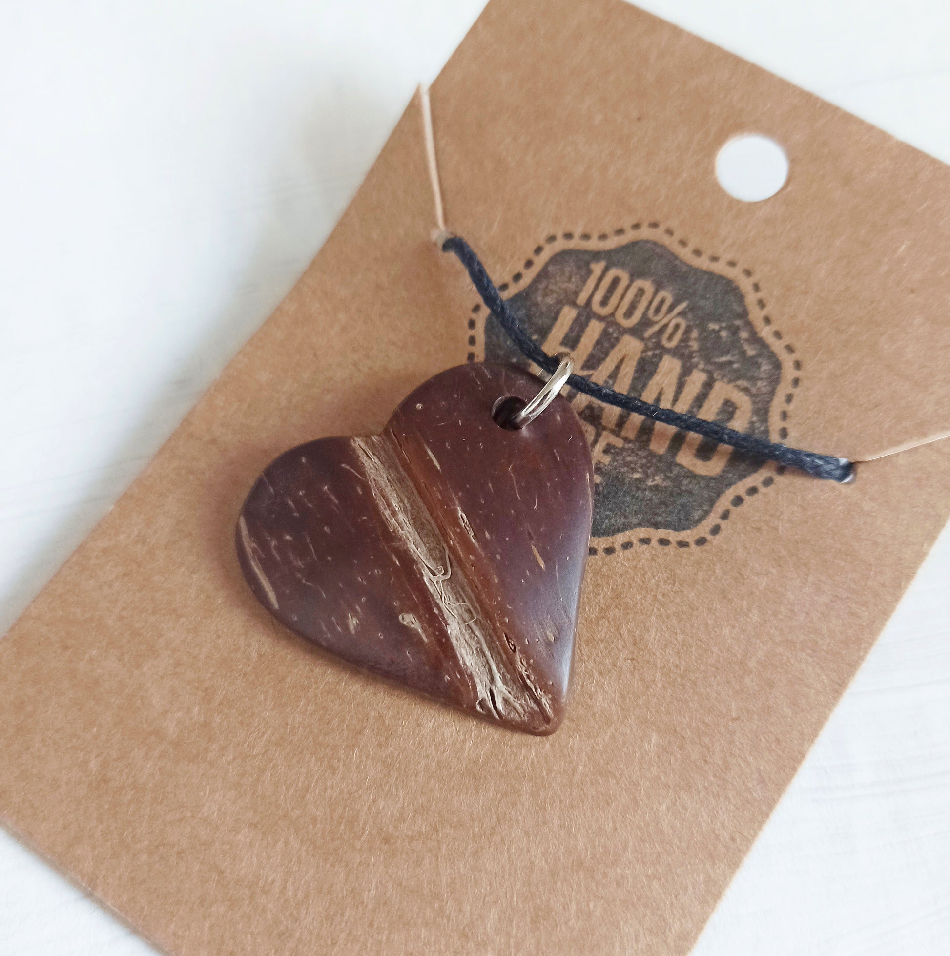 Coconut Shell Heart Pendant