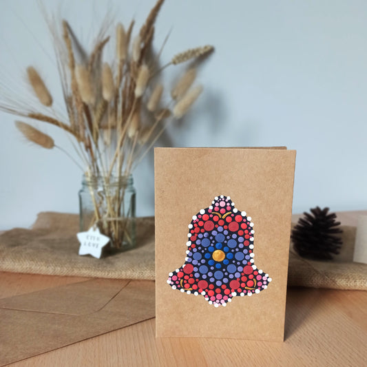 Hand Painted Bell Christmas Card 