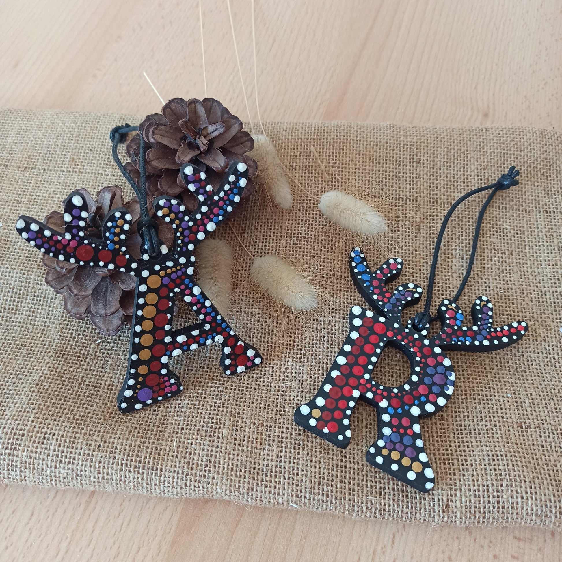 Hand Painted Antler  Letters Christmas Tree Decoration. Customised Ornament for Children