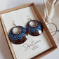 Coconut Shell Earrings Coconut Jewellery Hand painted Earrings Dot art Mandala jewellery Natural jewelry Eco Friendly Fashion, Blue Earrings