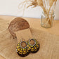 Hand Painted Coconut Yellow Hoop Earrings