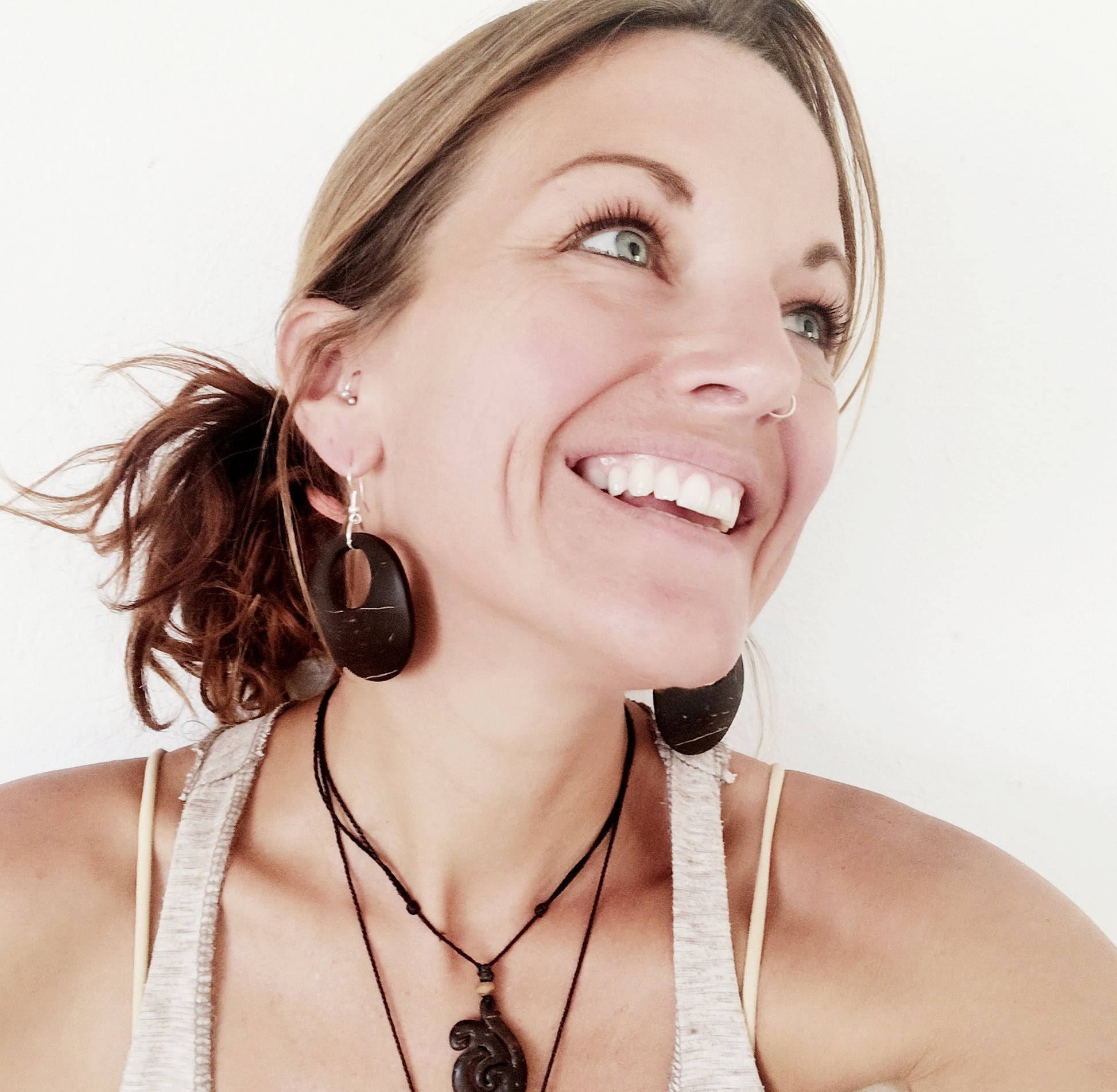 Coconut Shell Earrings, Jojito Creations, Handmade