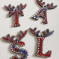 Hand Painted Antler  Letters Christmas Tree Decoration. Customised Ornament for Children