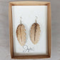 White Coconut Shell Large Feather Earrings