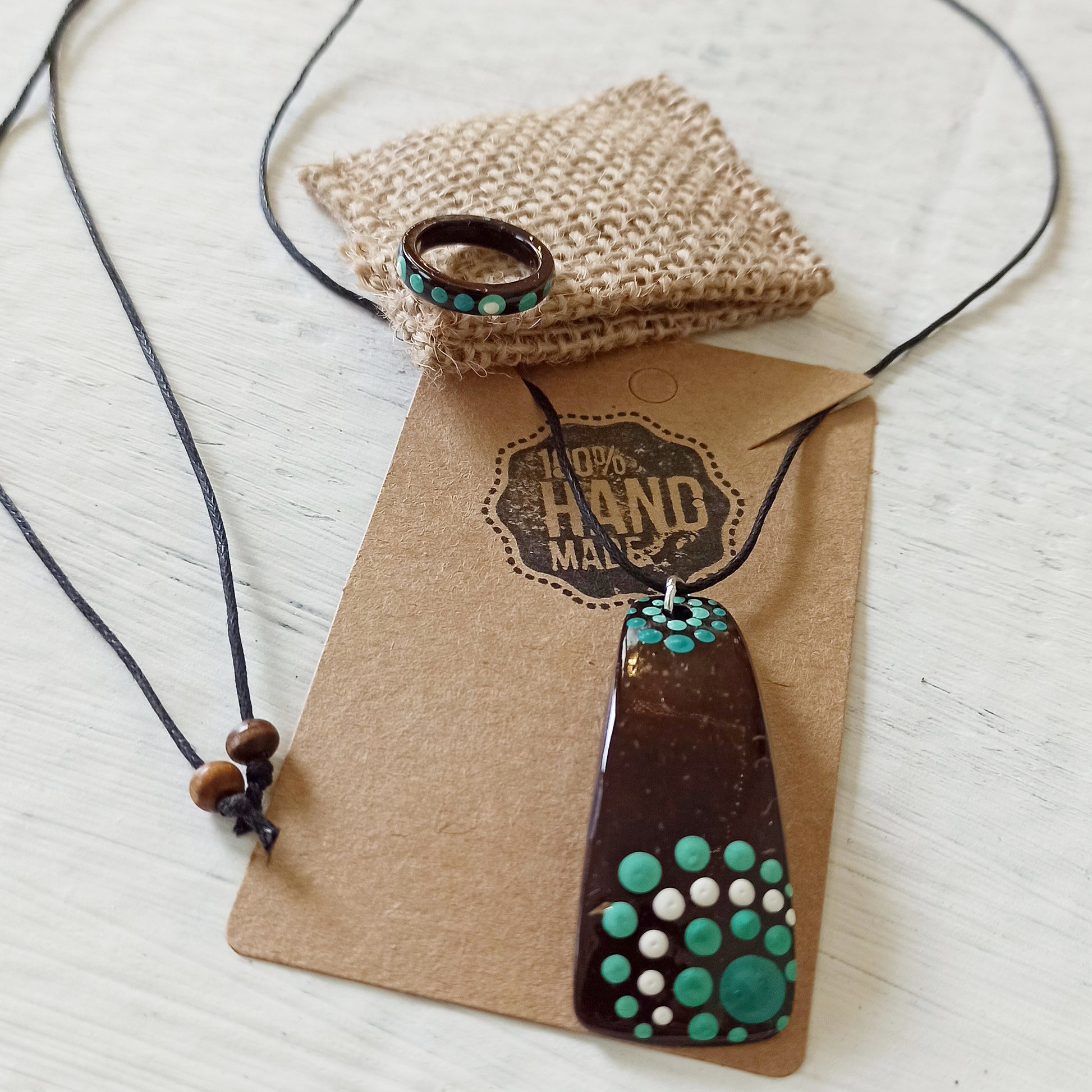 Coconut Shell Pendant, Jojito Creations, Handmade