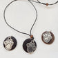 Coconut Shell Dog Paw Charm Necklace