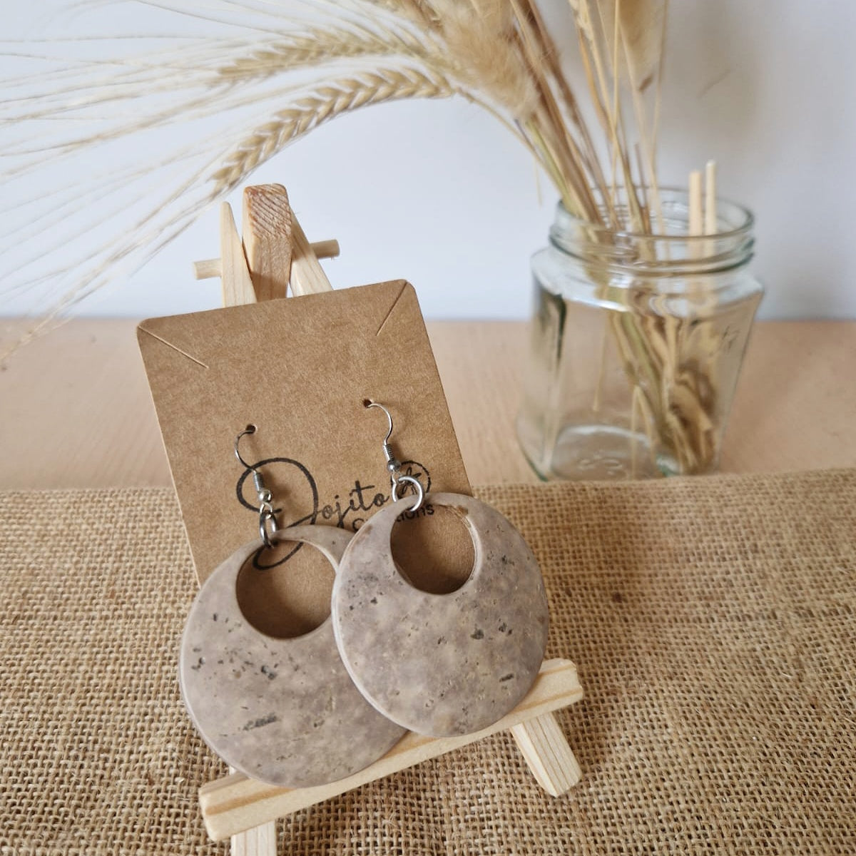 Gourd Hoop Earrings Natural Collection 