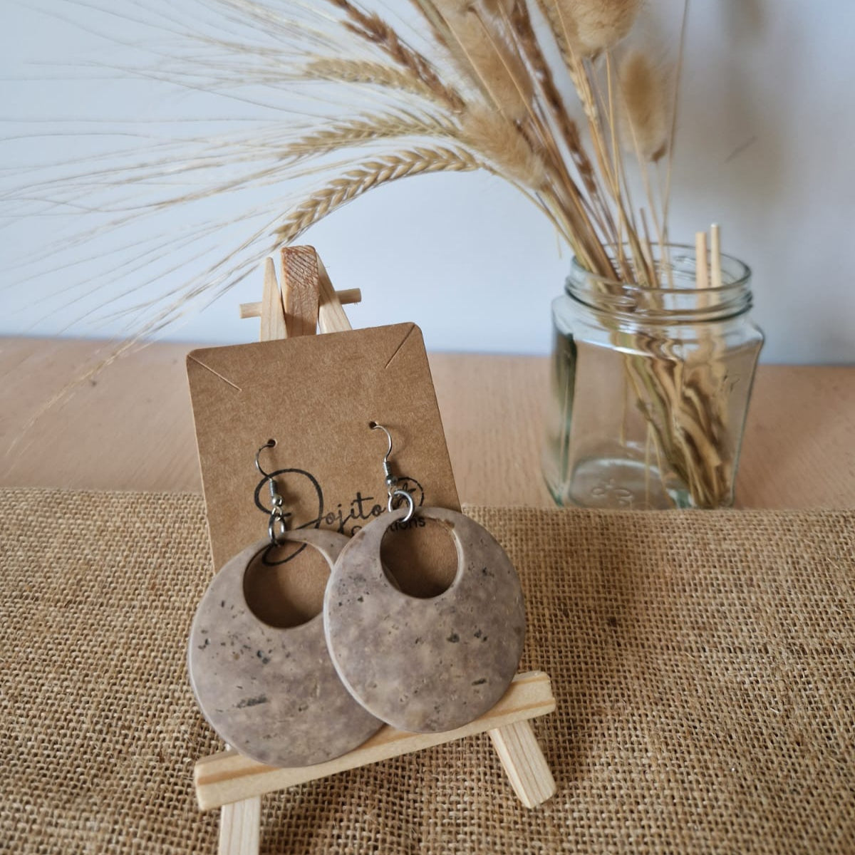 Gourd Hoop Earrings Natural Collection 
