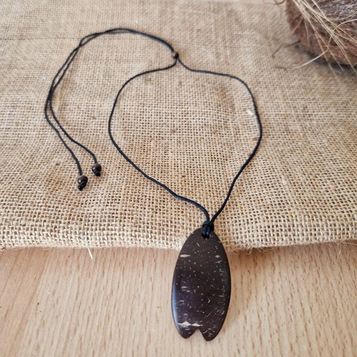 coconut Shell Unisex Surfboard Pendant, Ocean Pendant 