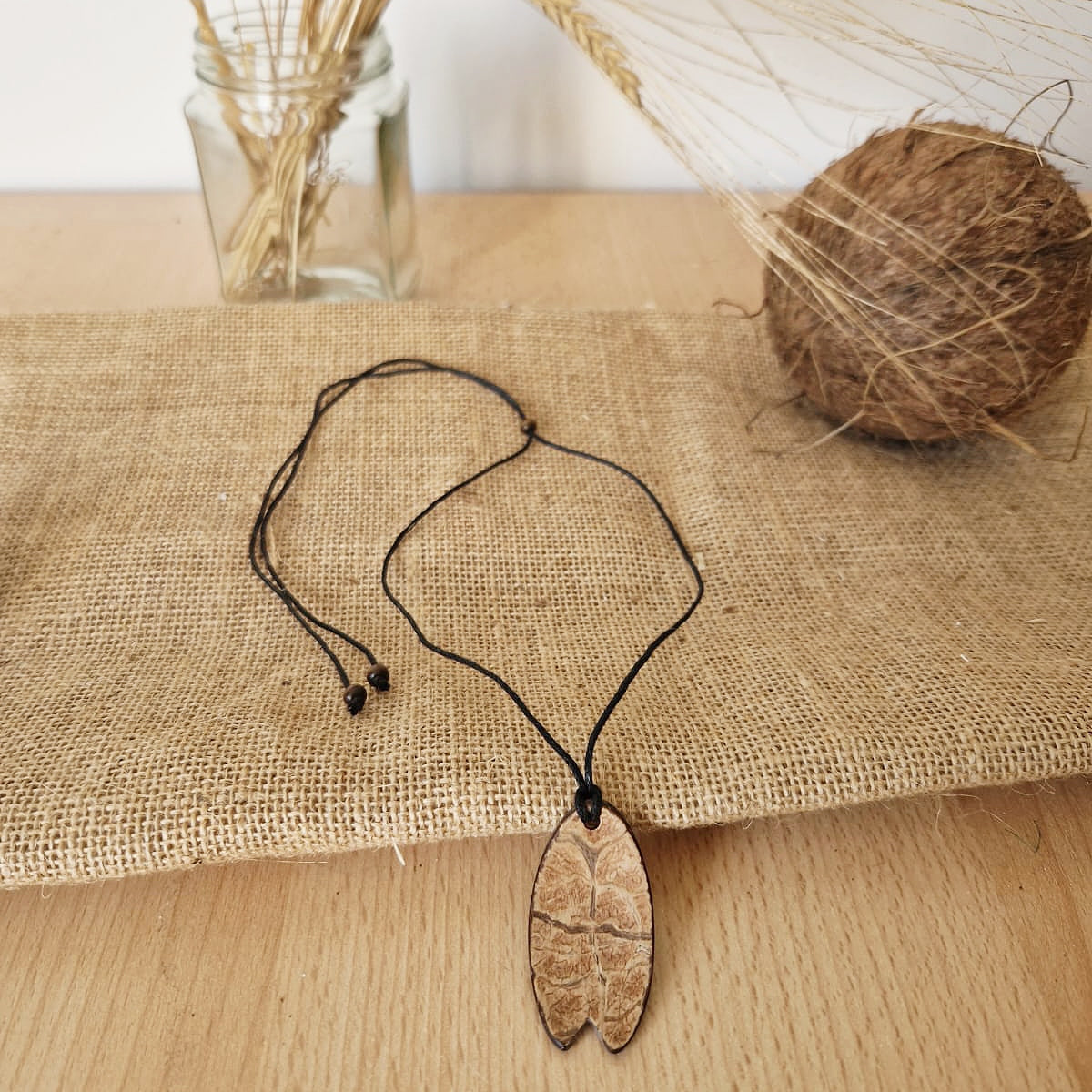 coconut Shell Unisex Surfboard Pendant, Ocean Pendant 