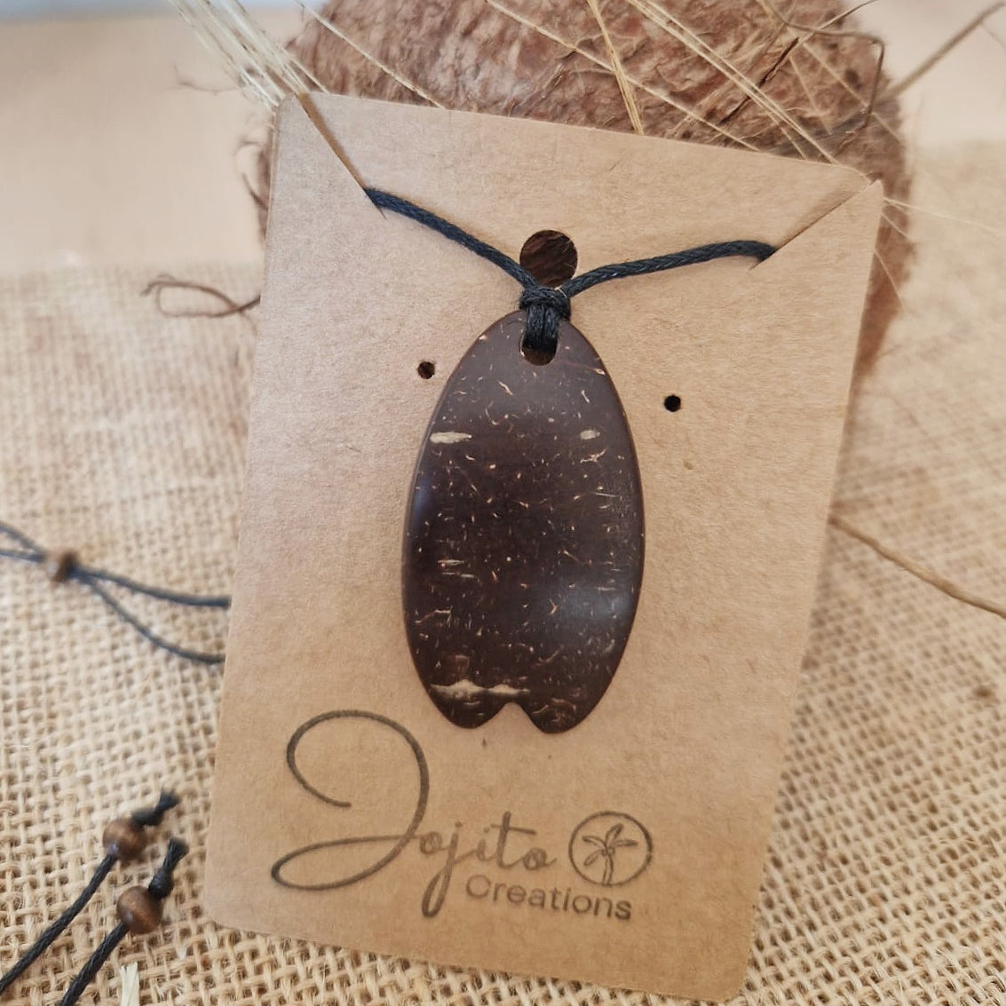 coconut Shell Unisex Surfboard Pendant, Ocean Pendant 