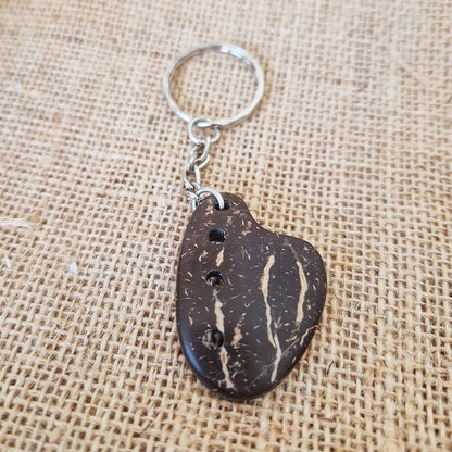 Artist Palette Coconut Shell Key Rings