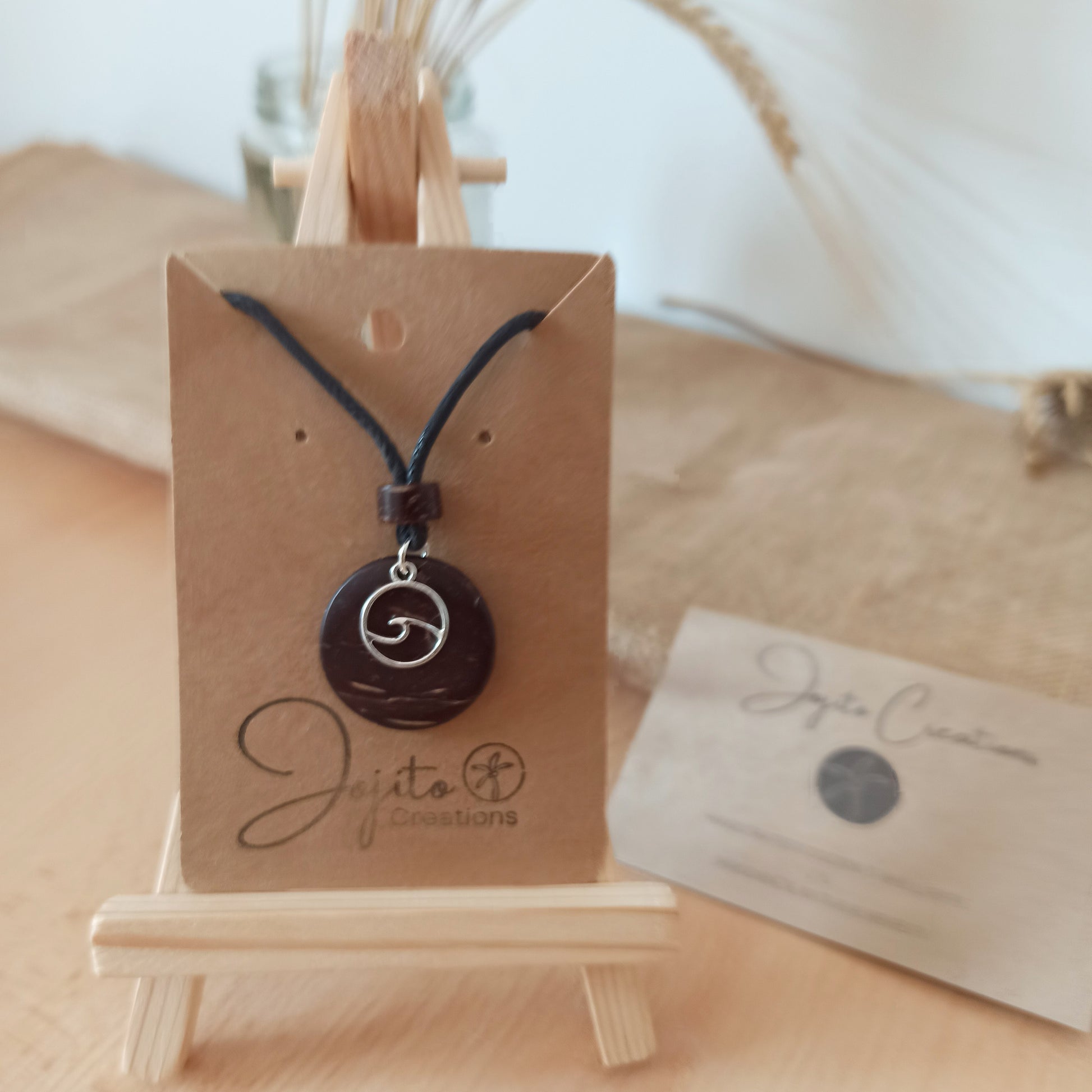 Wave Coconut Shell Pendant Necklace, his and Hers Pendants, Eco Friendly Jewellery 