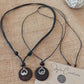 Mountain And Wave Coconut Shell Pendant Necklace Unisex His and Hers Necklaces 