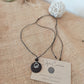 Mountain And Wave Coconut Shell Pendant Necklace 