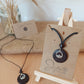 Mountain And Wave Coconut Shell Pendant Necklace 