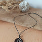 Coconut Shell Silver Wave Charm Necklace