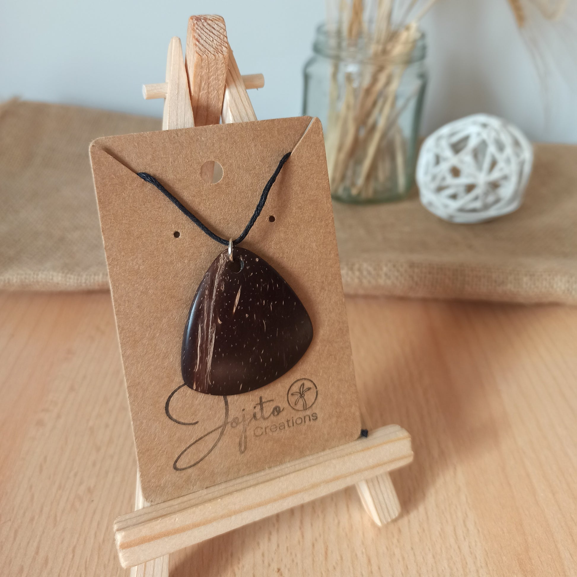 Coconut Shell Triangle Pendant