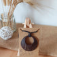 Natural Aged Coconut Shell Hoop Pendant