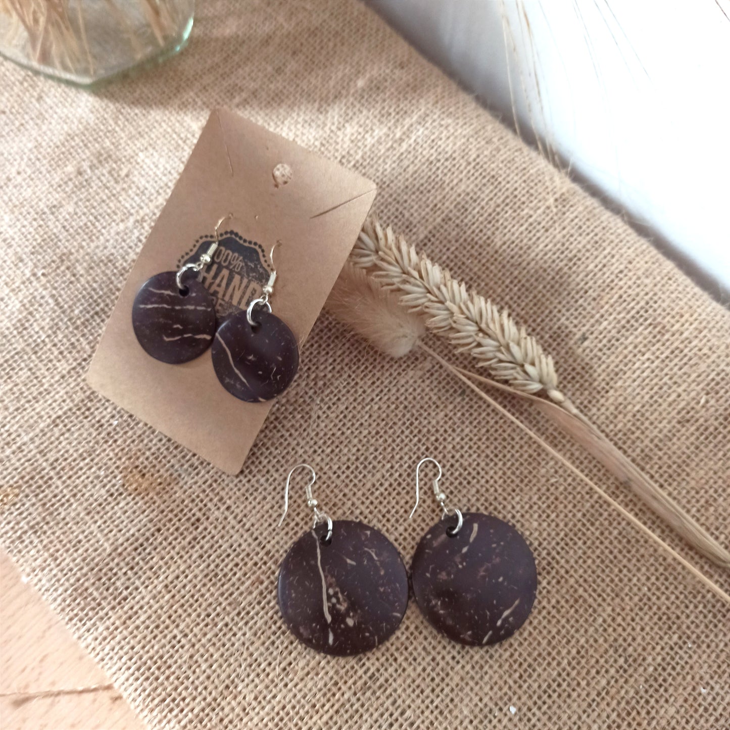 Natural Circular Earrings