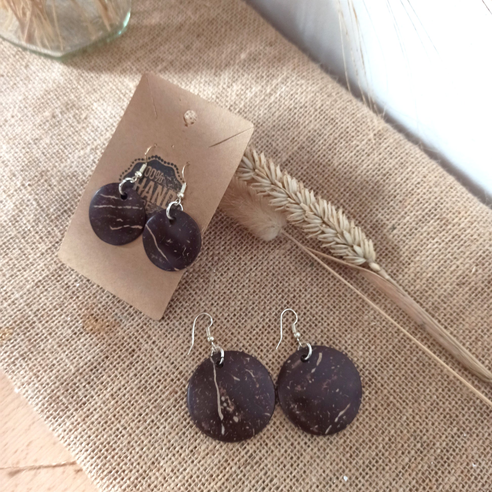 Natural Circular Earrings